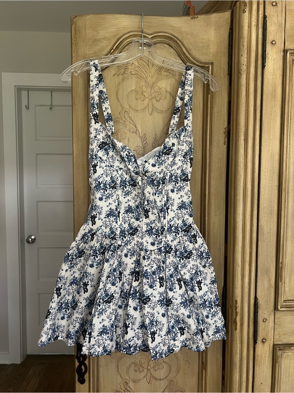 Peppermayo White and Blue Floral Mini Dress - Picture 3 of 6